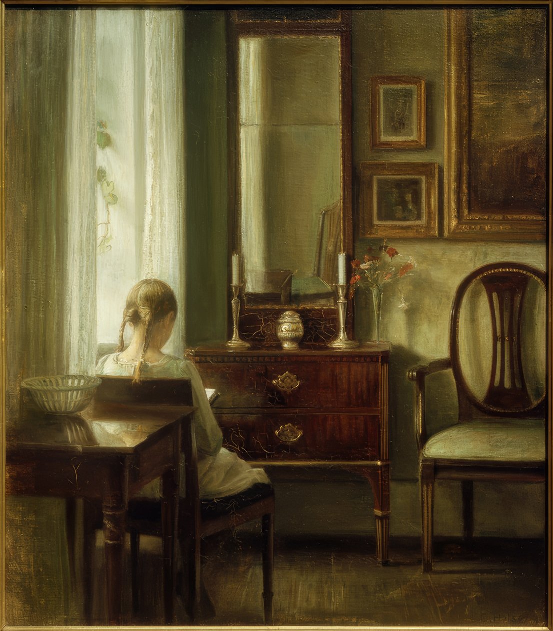 Ung lesende kvinne av Carl Holsoe