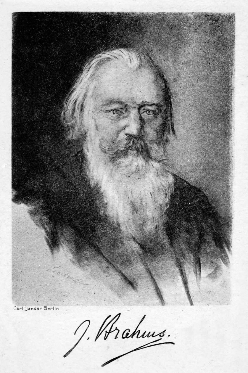 Johannes Brahms 1833-1897, tysk komponist, 1900-tallet. av Carl Jander
