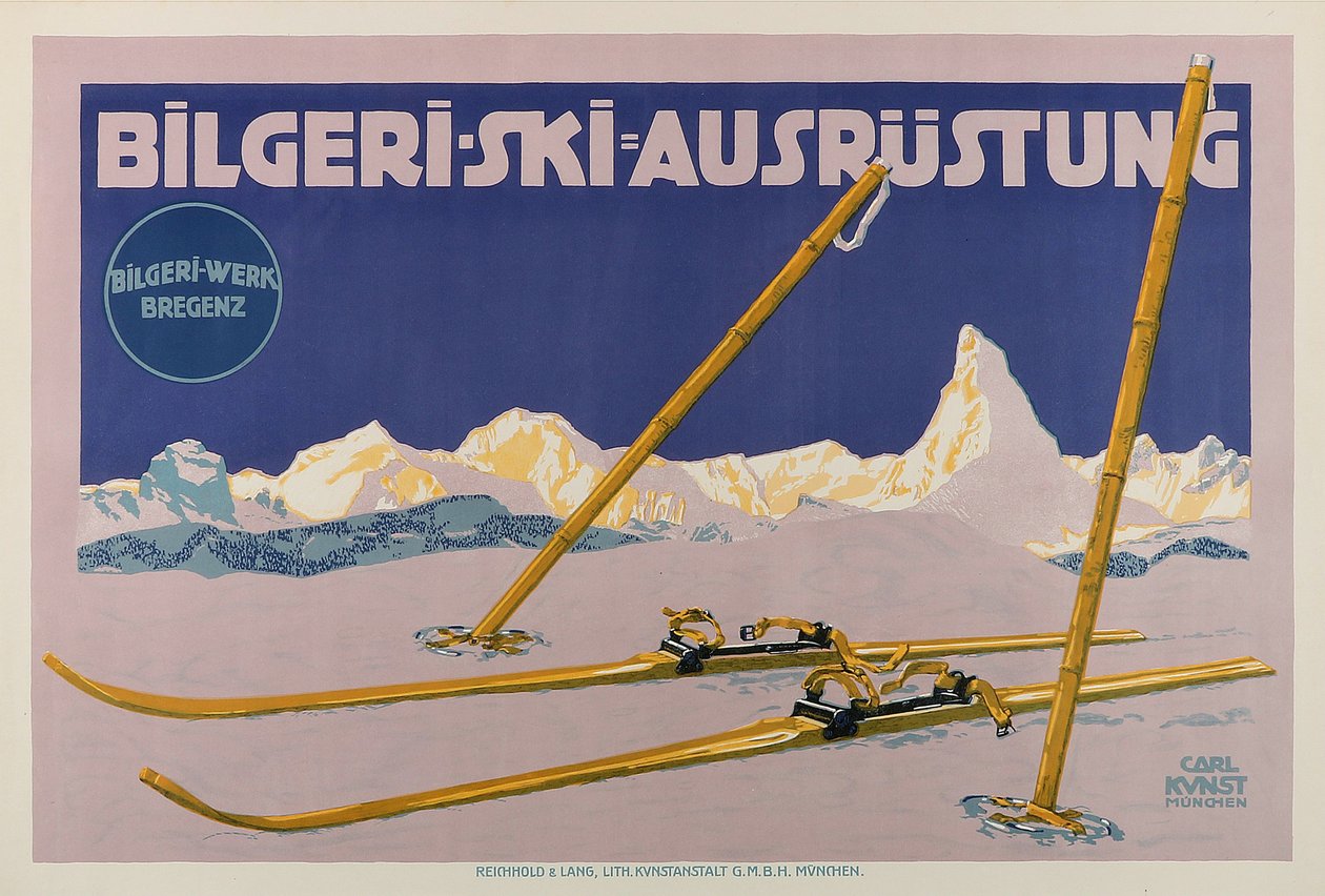 Bilgeri skiutstyr, ca. 1910. av Carl Kunst