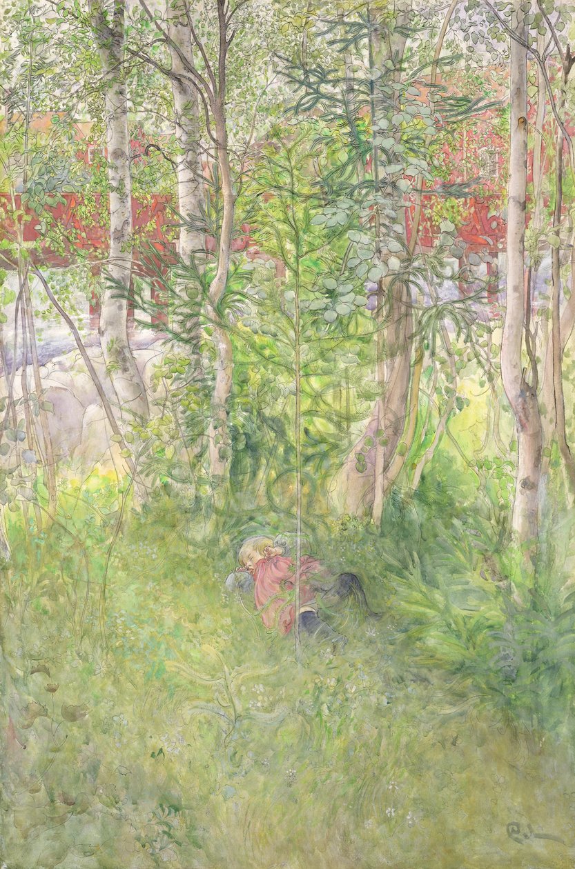 En lur utendørs av Carl Larsson