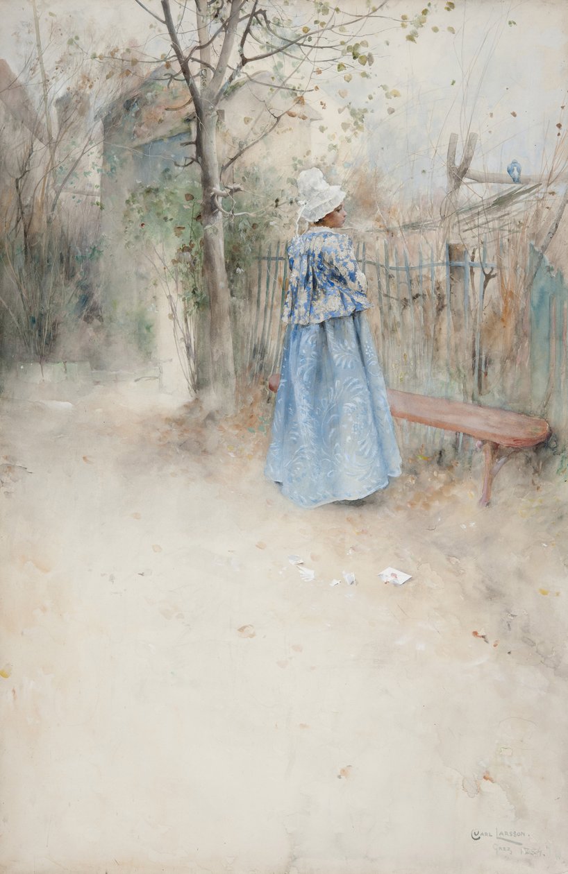 Høst, 1884 (wc på papir) av Carl Larsson