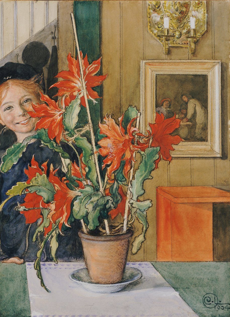 Britas kaktus, 1904 av Carl Larsson