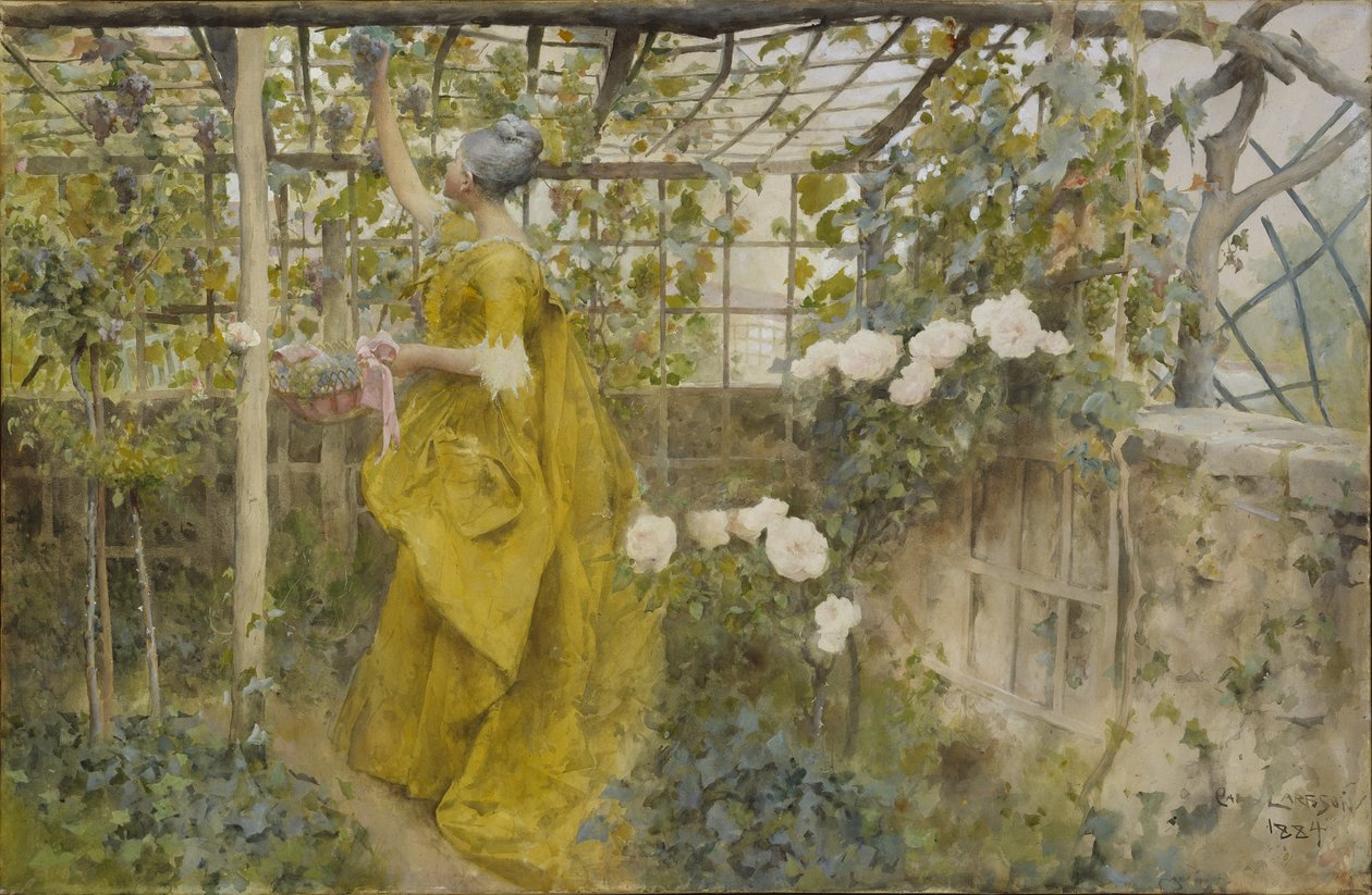 The Vine, 1884 (wc på papir) av Carl Larsson