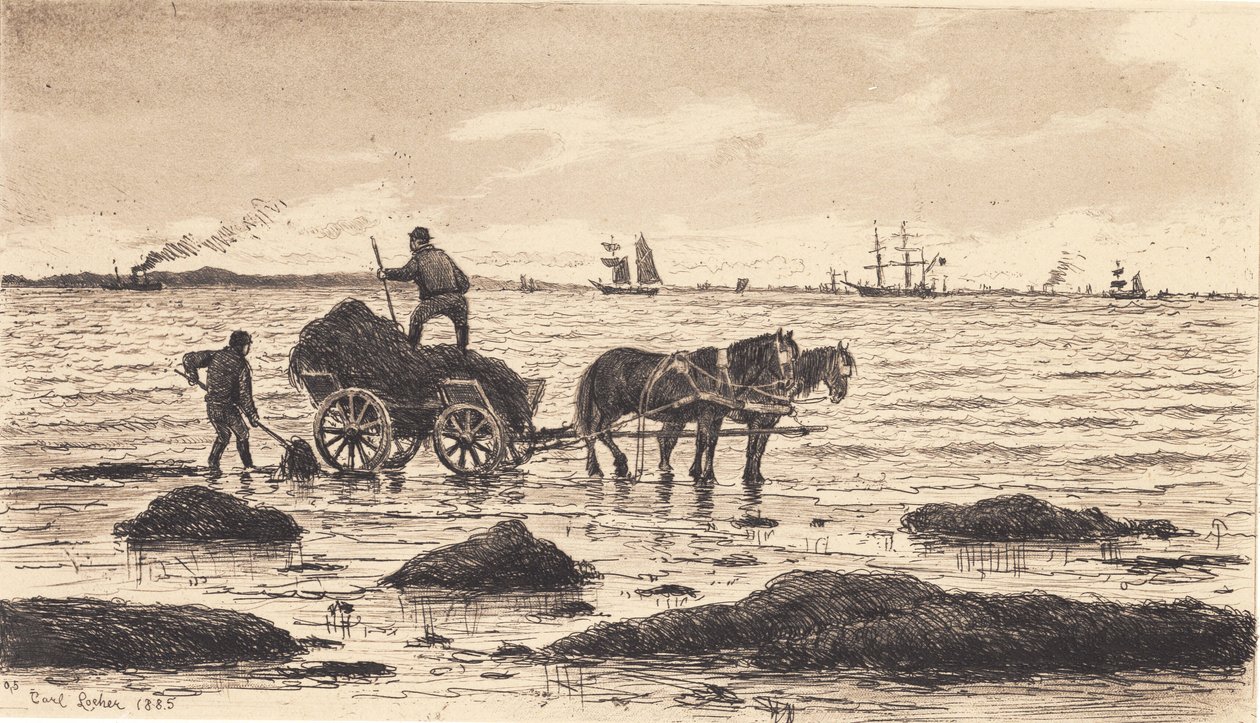 Bønder kjører tang av Carl Locher