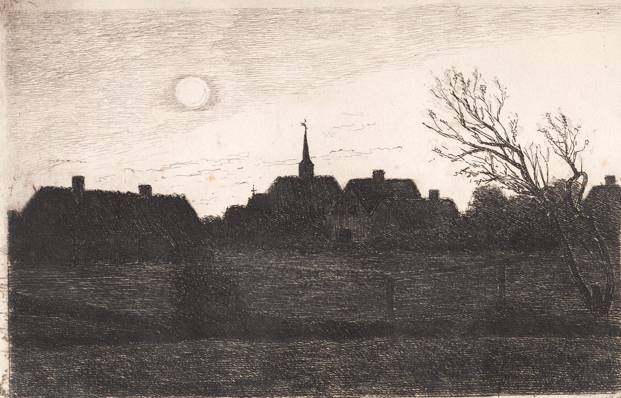 Hornbæk kirke, sommerkveld av Carl Locher