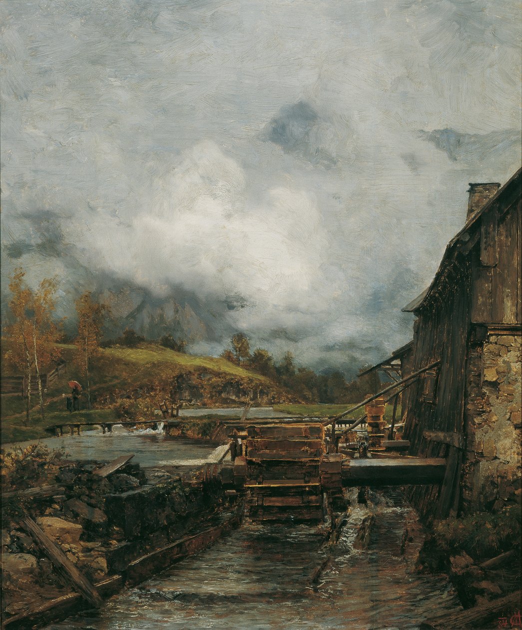 Vannmølle i Goisern (etter Emil Jakob Schindler) av Carl Moll