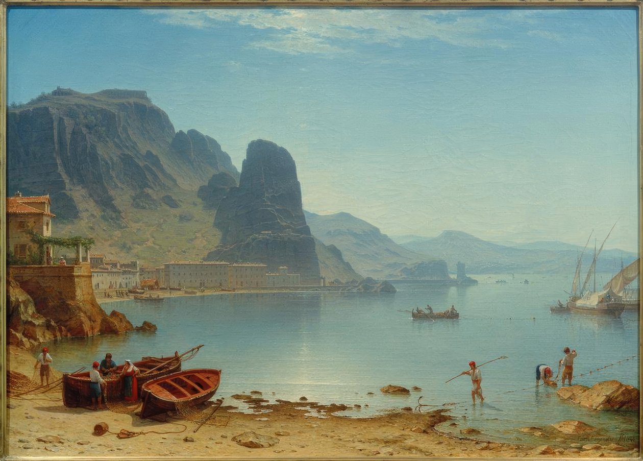 C. Morgenstjerne, terrasse med fiskestein av Carl Morgenstern