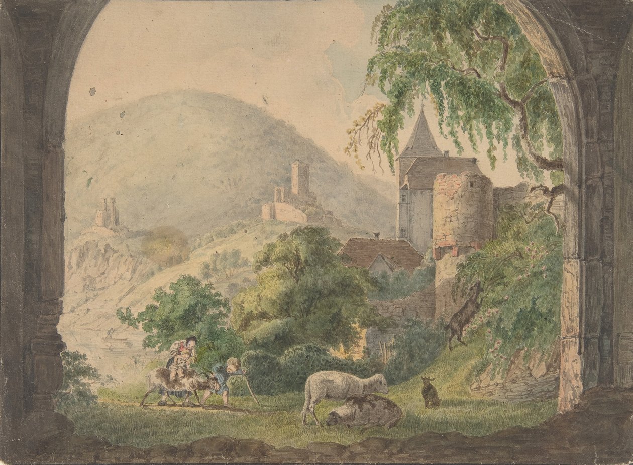 De fire slottene i Neckarsteinach, 1800-1818. av Carl Philipp Fohr