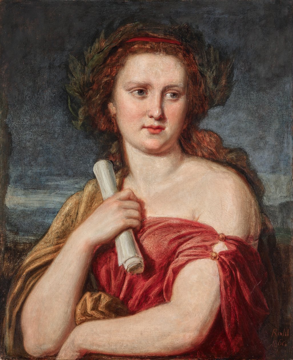 Portrett av en ung dame (Anna von Lieben?) av Carl Rahl