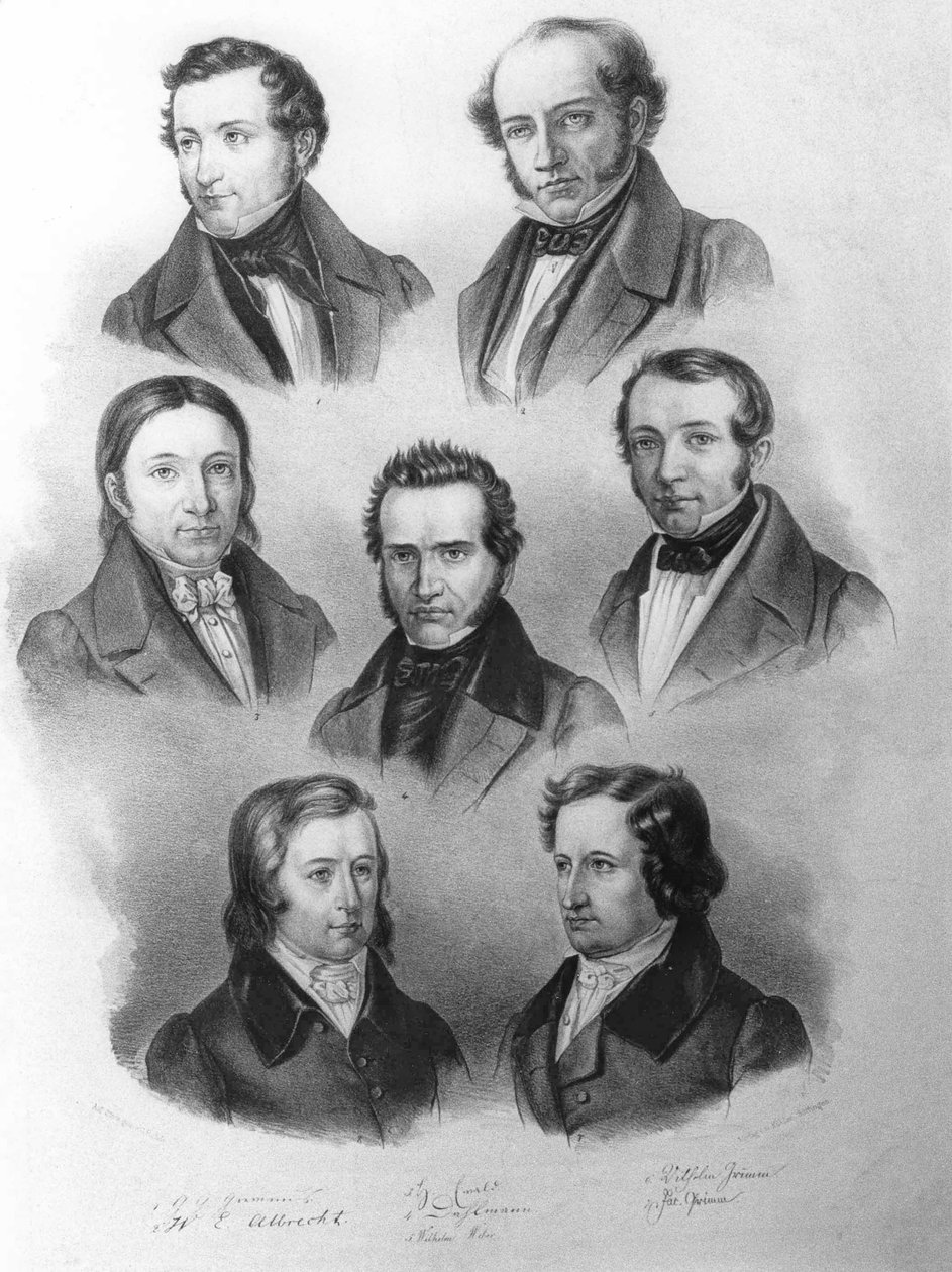 Göttingen Seven, ca. 1837-38 (litho) av Carl Rohde