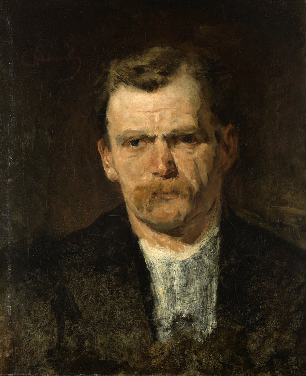 mannsportrett av Carl Schuch