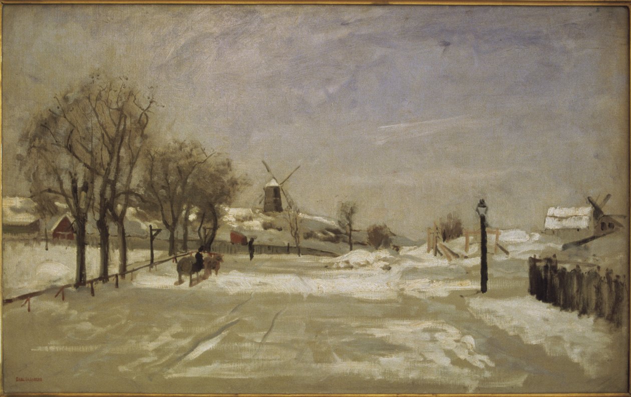 Vinter. Utsikt over Eriksberg, Stockholm, ca. 1880 av Carl Skånberg