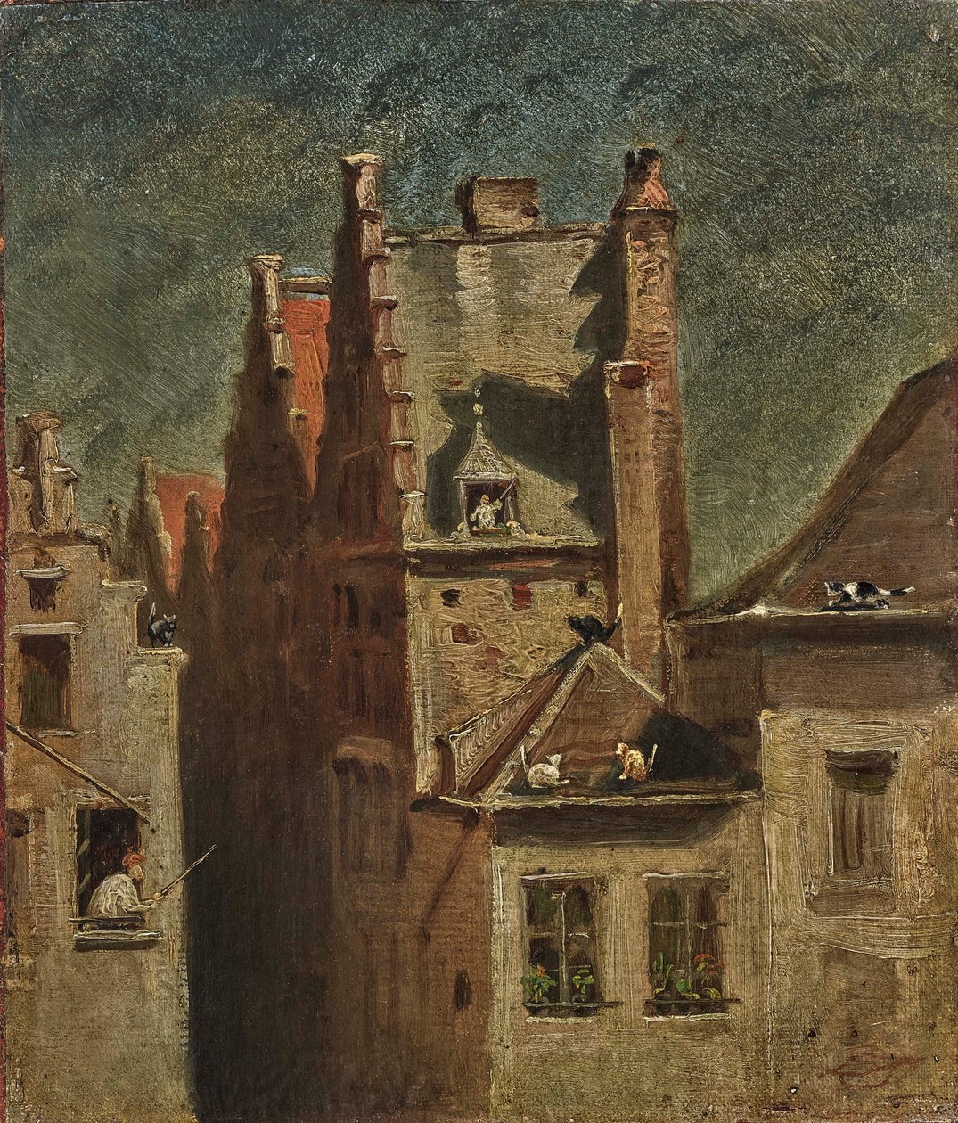 Kattekonsert. av Carl Spitzweg
