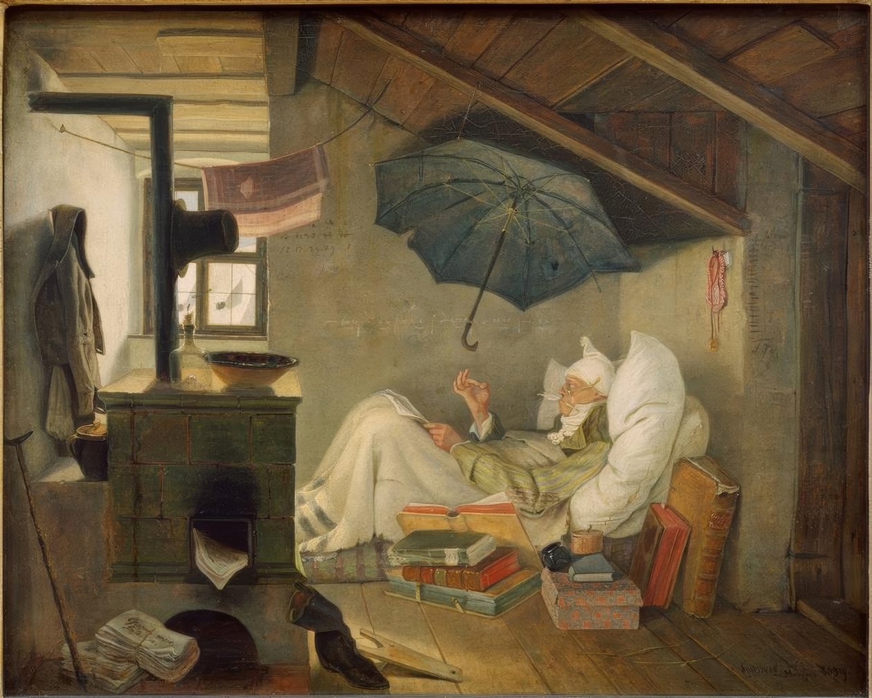 Stakkars poet av Carl Spitzweg
