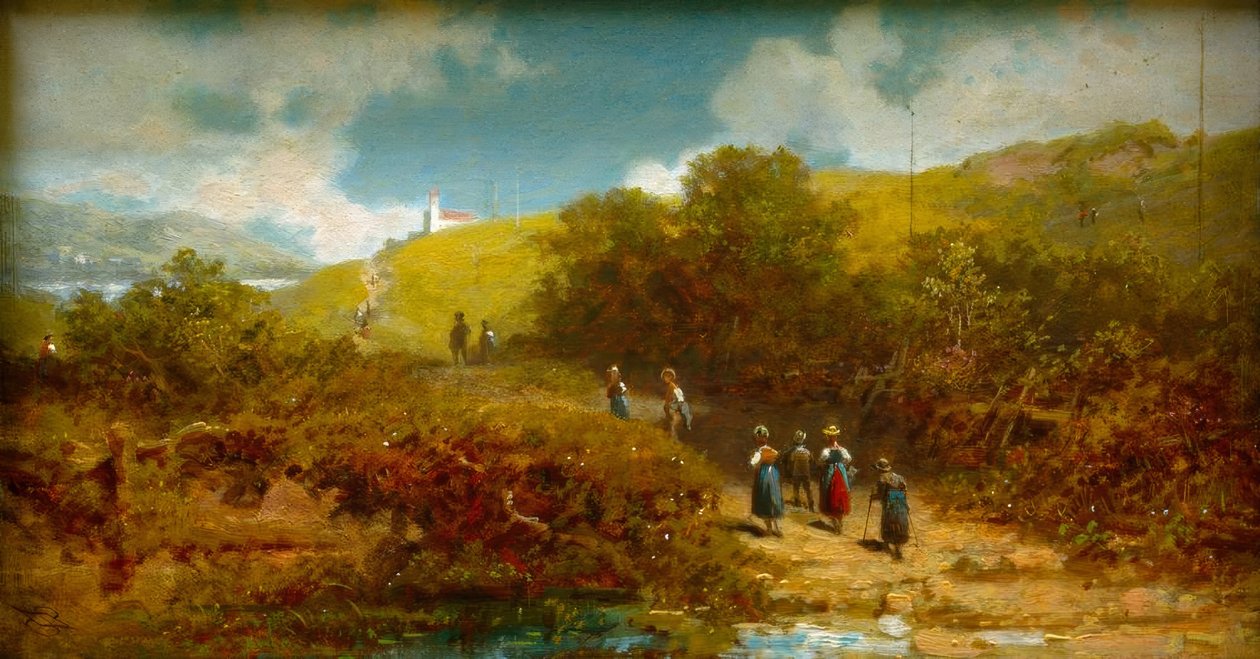 Går i kirken på landet av Carl Spitzweg