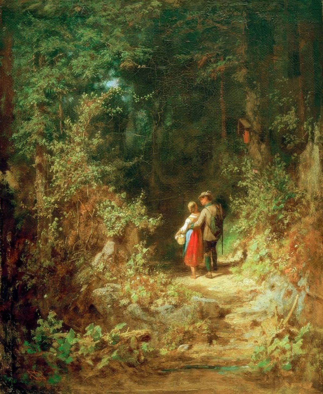 Elskere i skogen av Carl Spitzweg