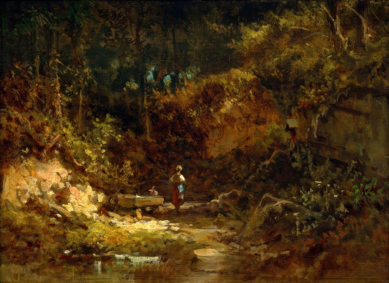 Jente ved skogsfontenen av Carl Spitzweg