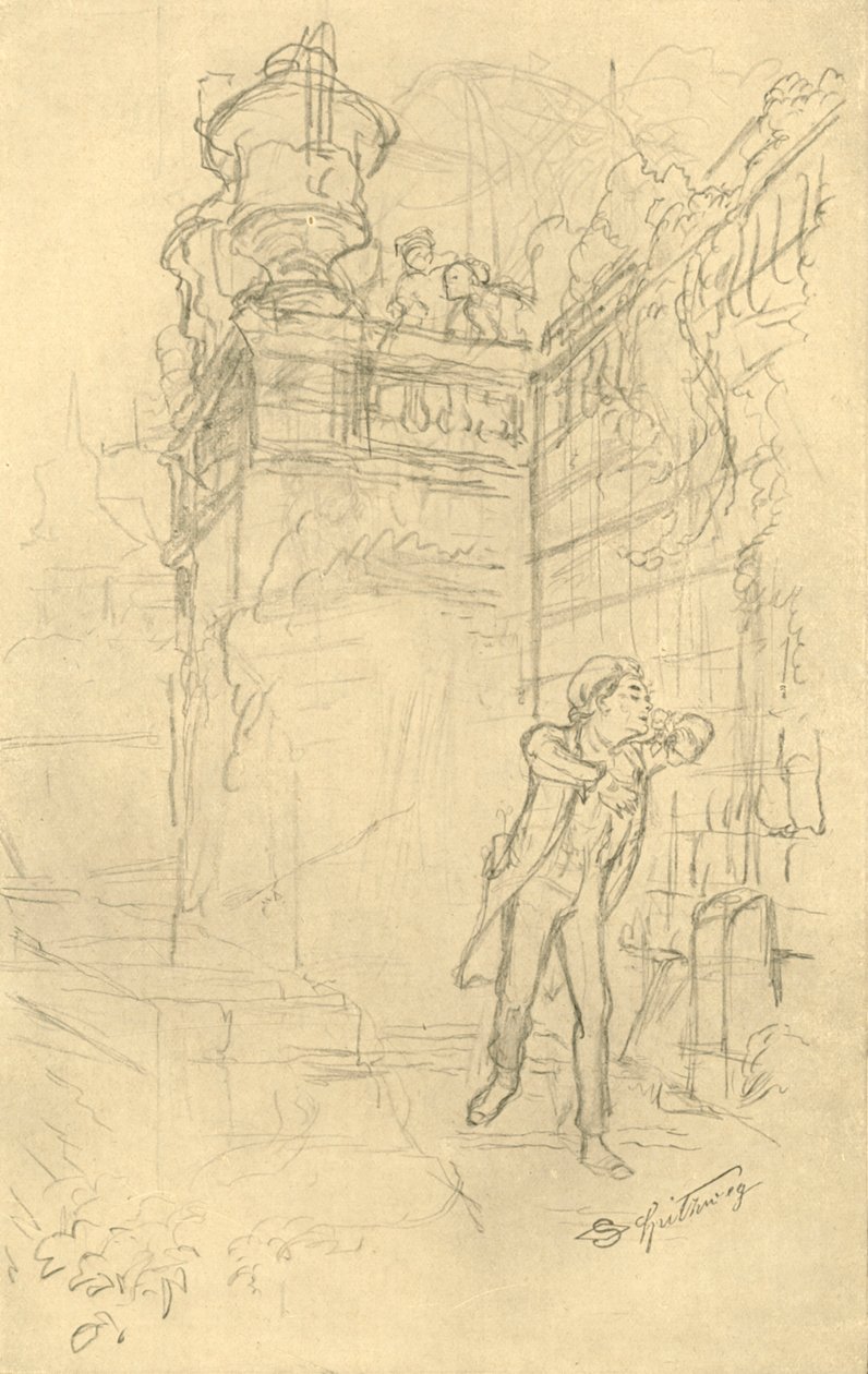 Malvolios Enkel, midten av slutten av 1800-tallet, ca 1924. av Carl Spitzweg