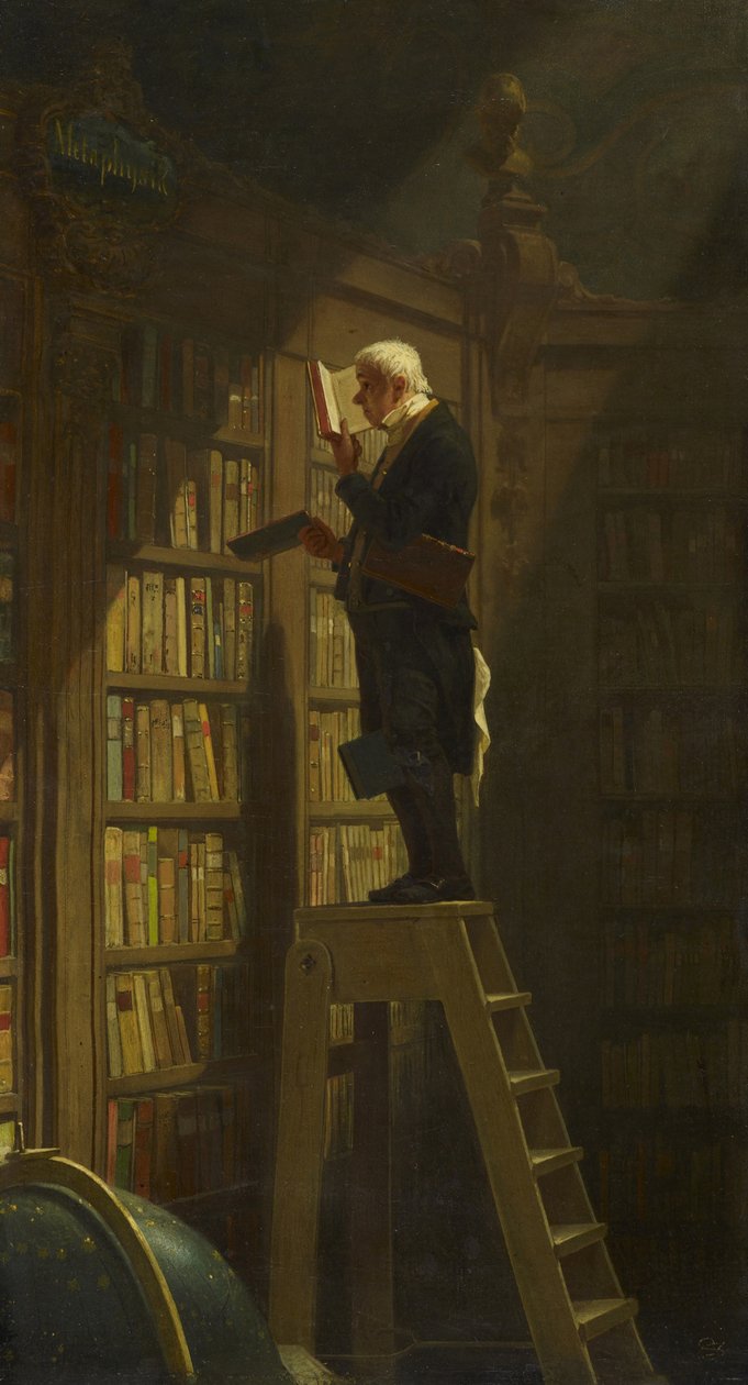 Bokormen, ca. 1850 av Carl Spitzweg