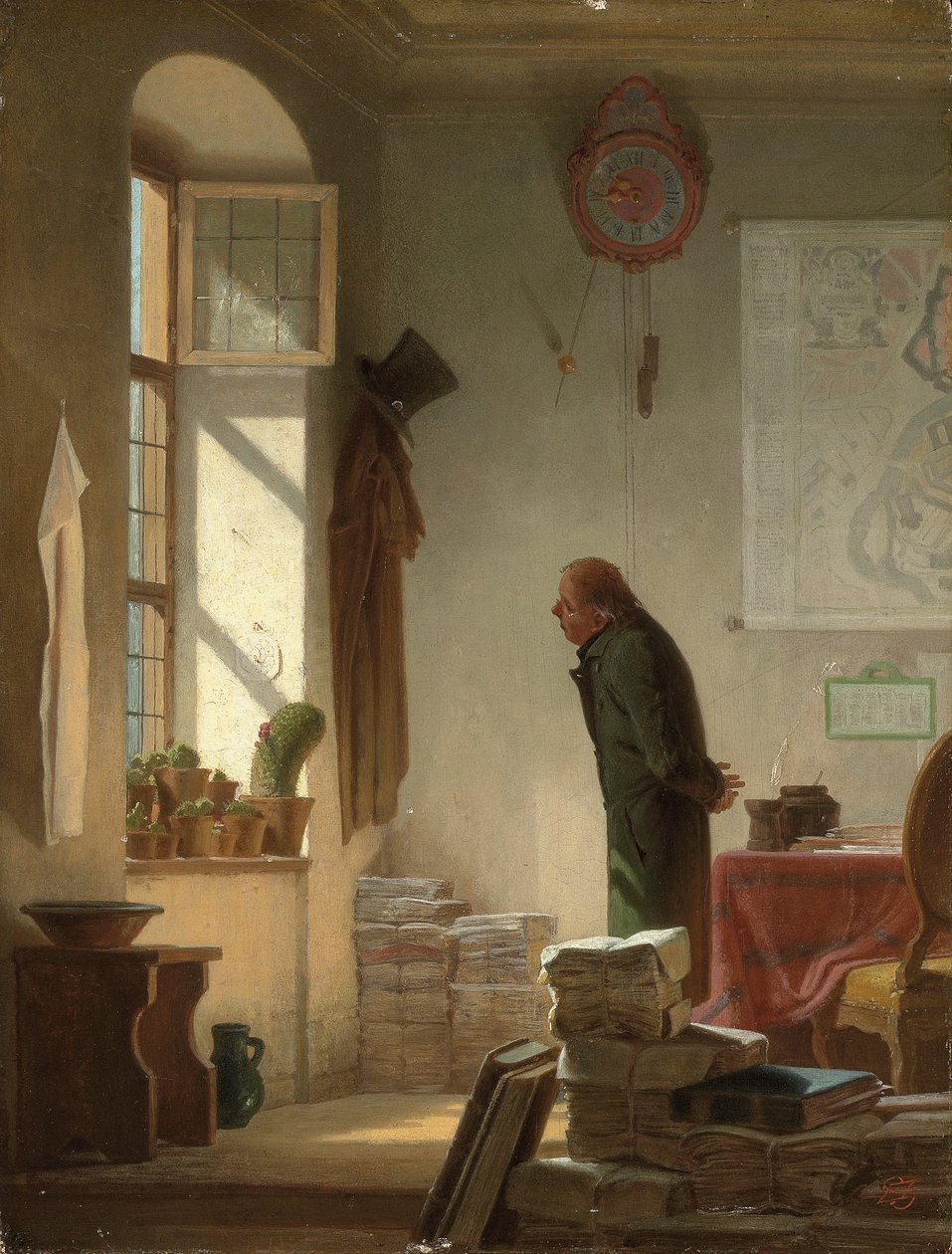 Kaktuselskeren; Kaktuselskeren, ca. 1860 av Carl Spitzweg