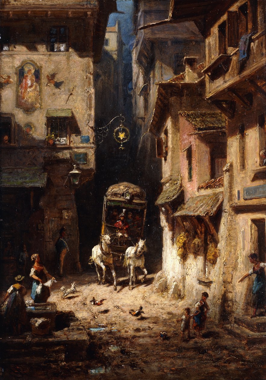 Posten; Die Post, ca. 1875-1880 av Carl Spitzweg