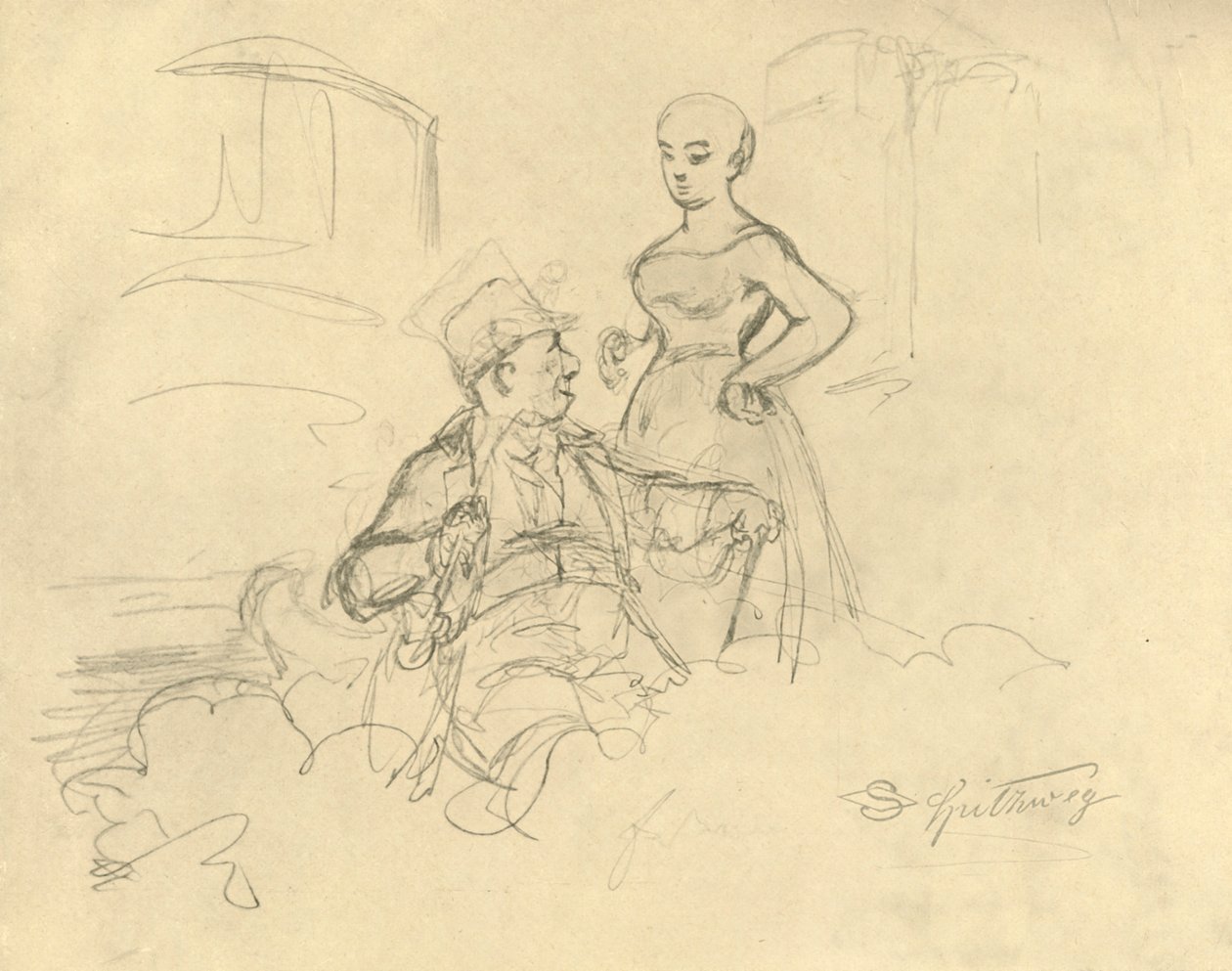 Hva er gledelig, midten av slutten av 1800-tallet, c1924. av Carl Spitzweg