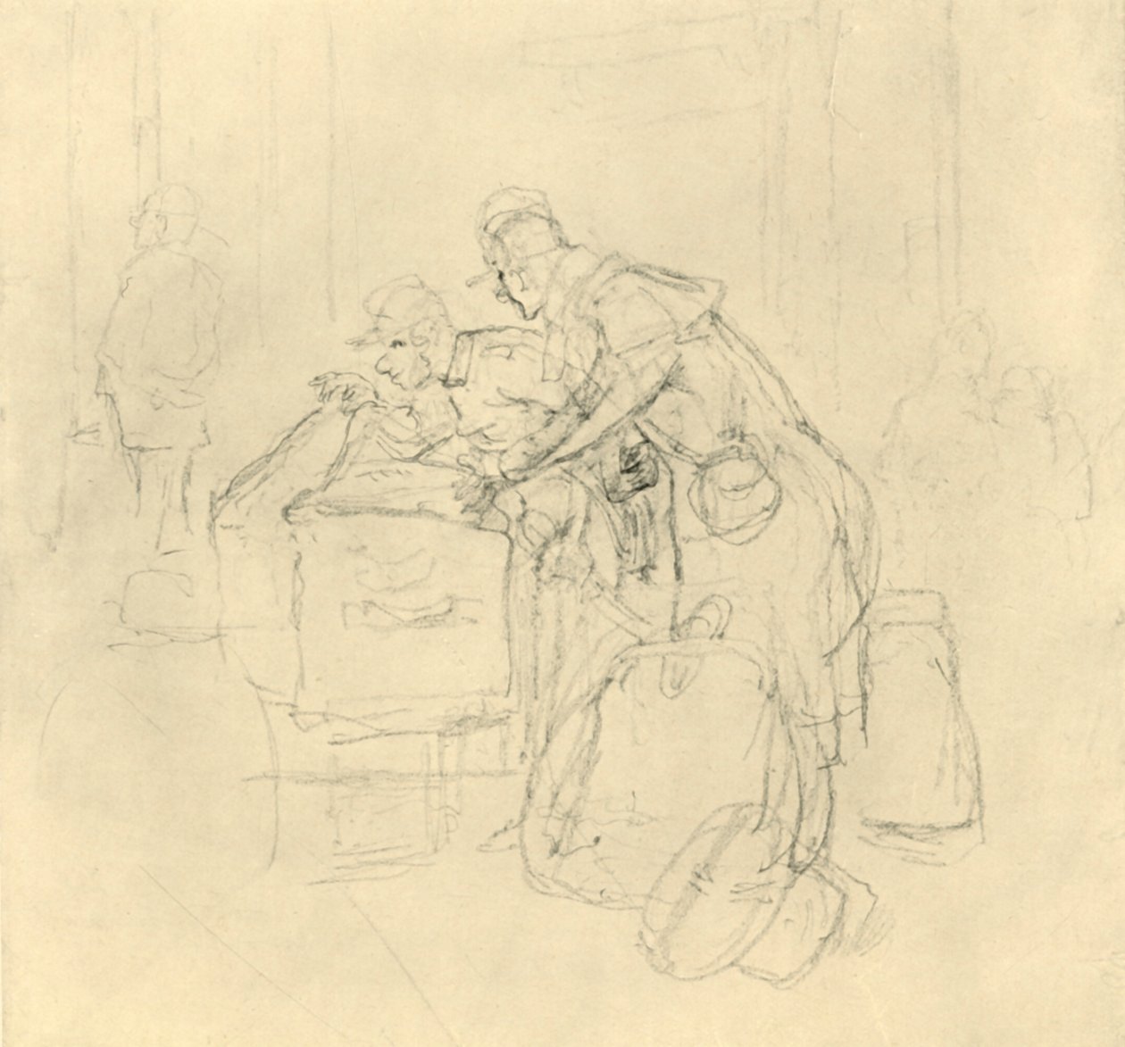 Zollvisitation II, midten av slutten av 1800-tallet, c1924. av Carl Spitzweg