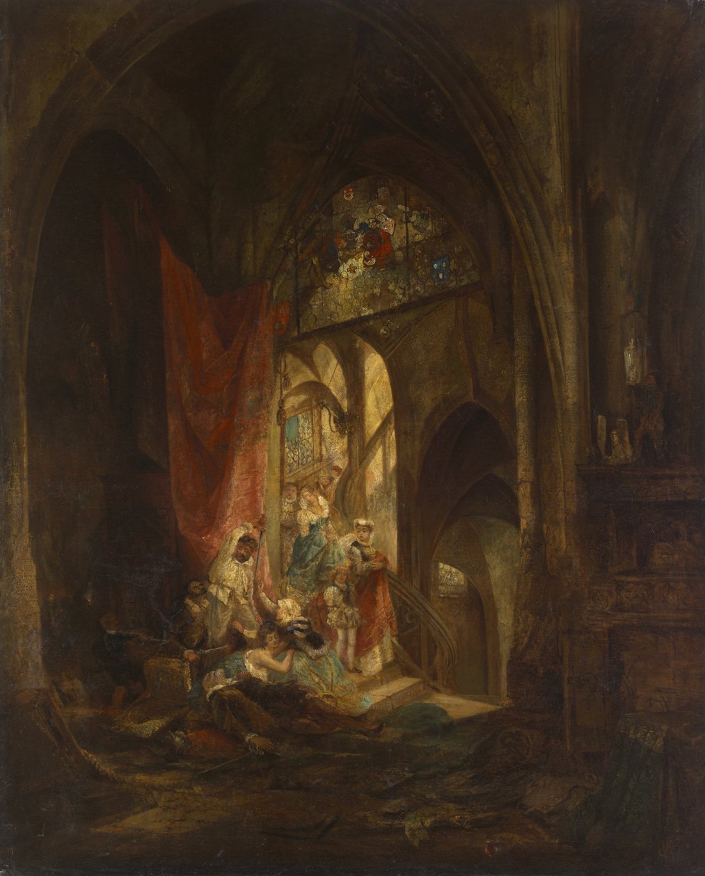Scene på slottstrappen av Carl Theodor von Piloty