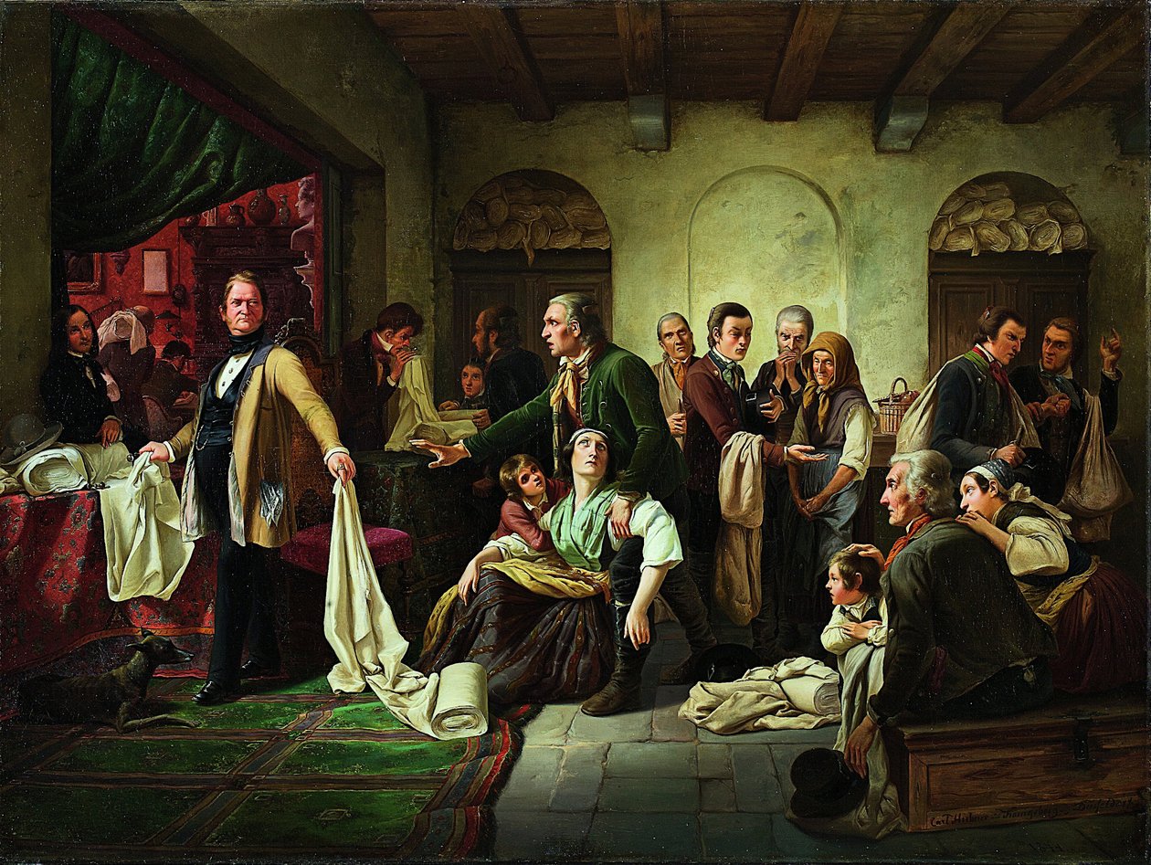 De schlesiske vevere, 1844 av Carl Wilhelm Huebner