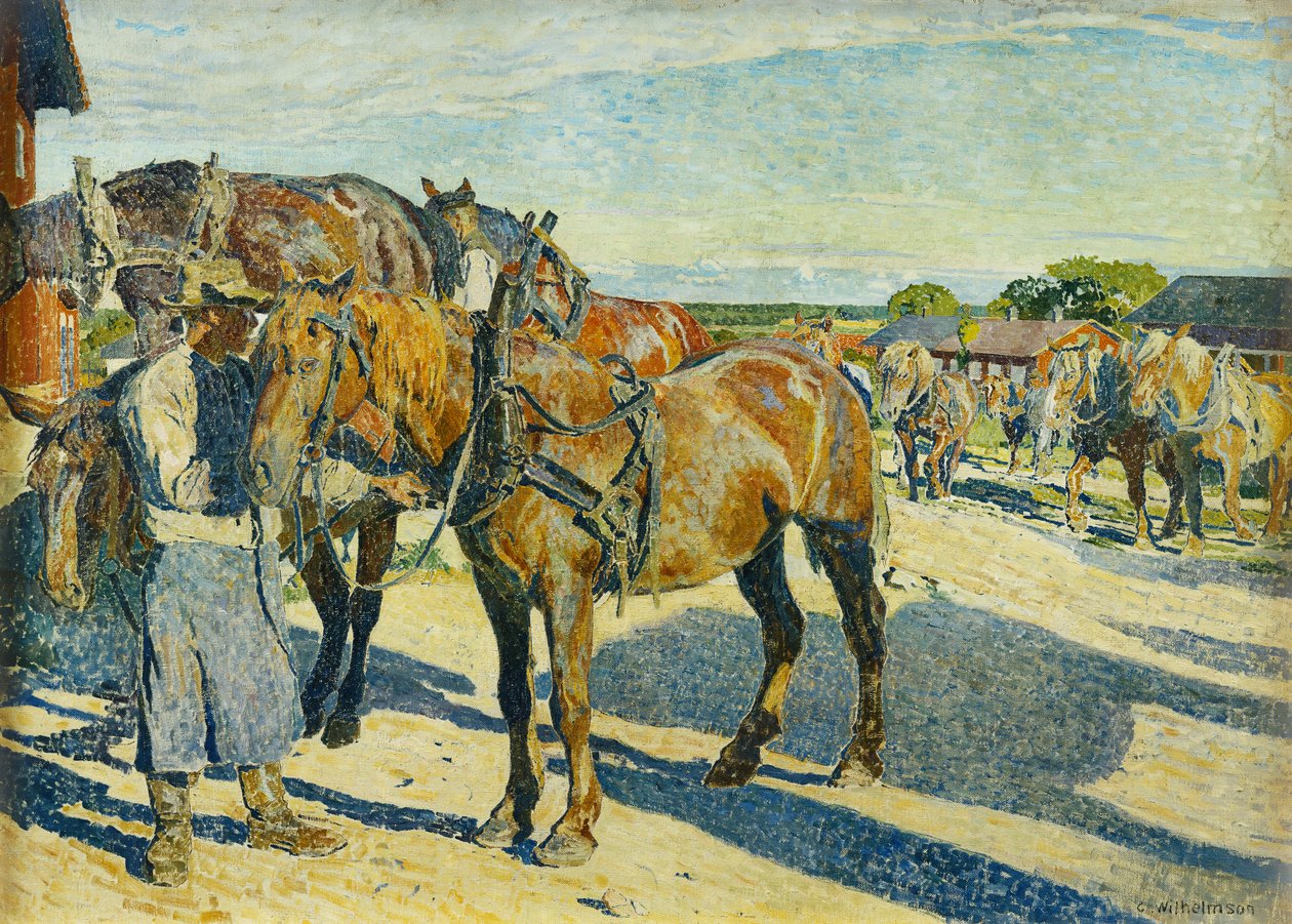 På Stallgården; Pa Stallbacken av Carl Wilhelm Wilhelmson