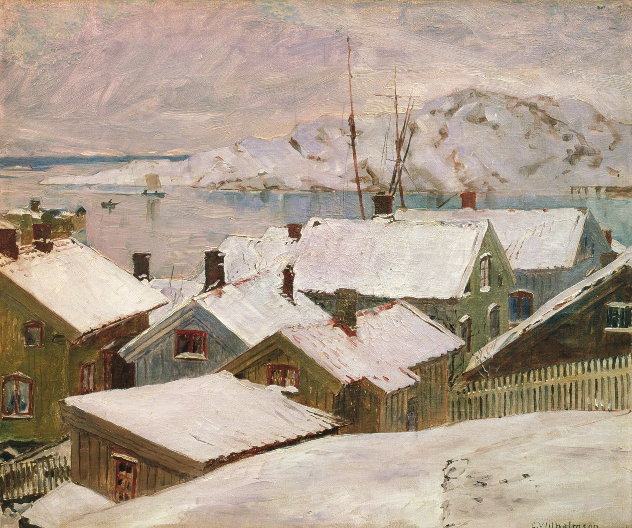 Fiskebackskil om vinteren, 1899 av Carl Wilhelm Wilhelmson