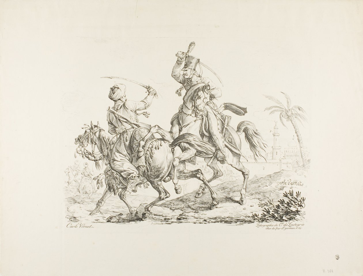 Hussard dreper en Mameluk med en sabel av Carle Vernet