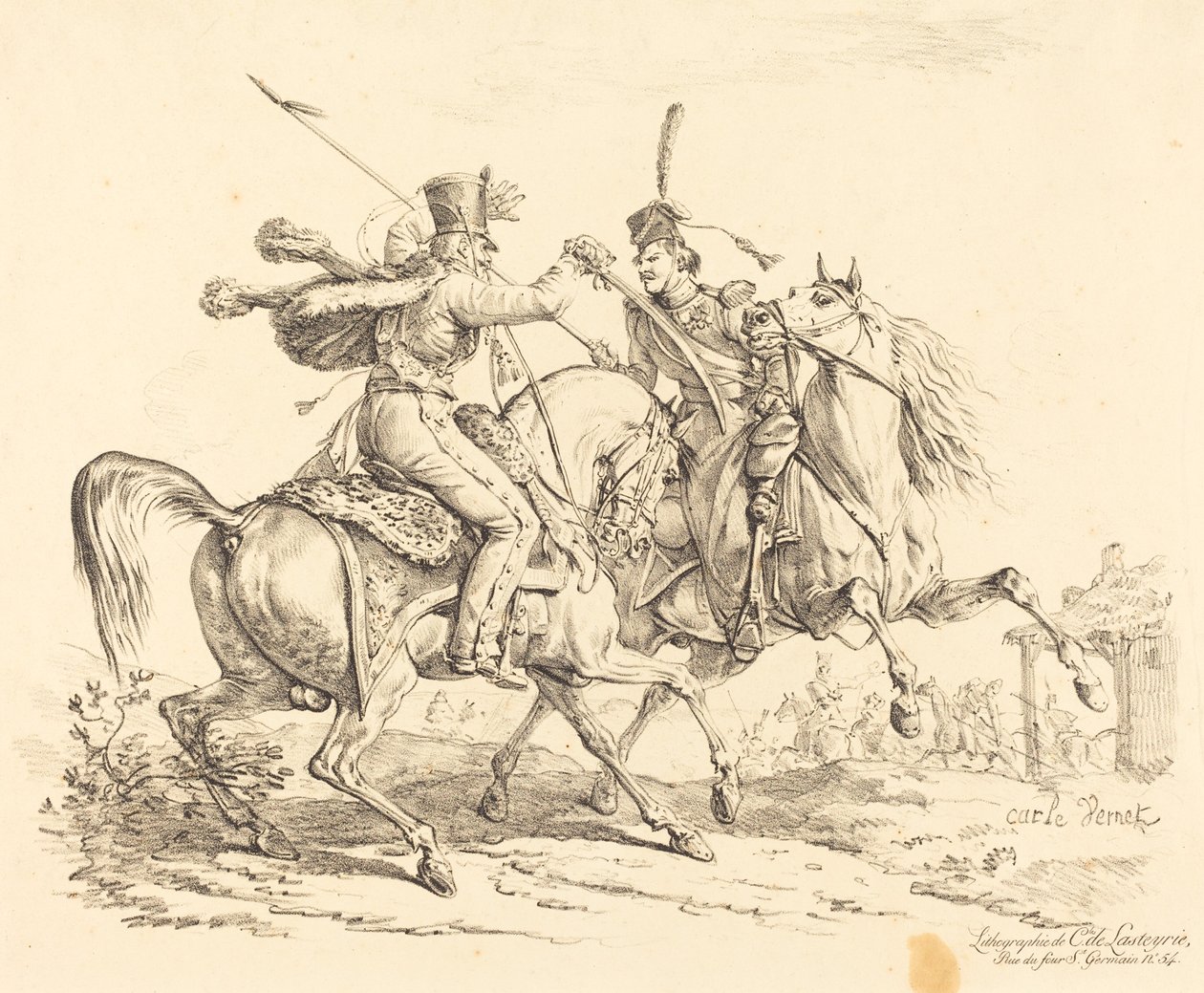 Hussard slår en kosakk av Carle Vernet