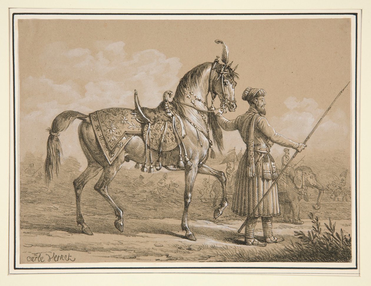 Mameluke og Arabian Horse av Carle Vernet