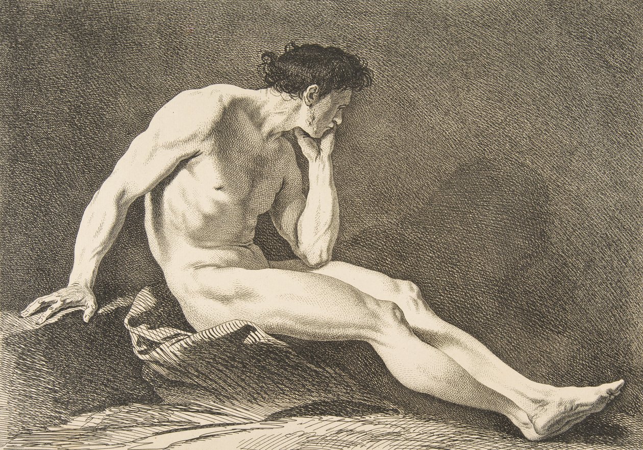 An Academy: Sitting Man, 1742-43. av Carle van Loo