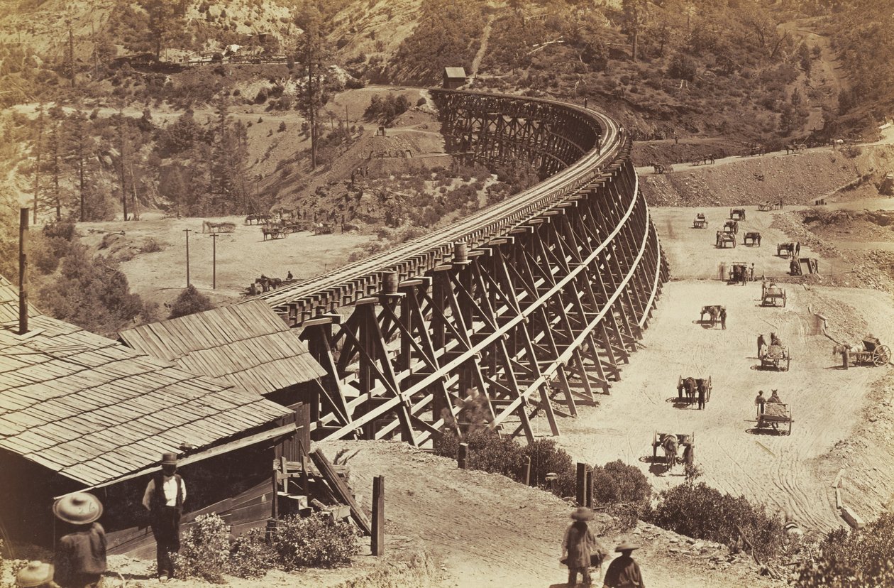 Trestle på Central Pacific Railroad av Carleton E. Watkins