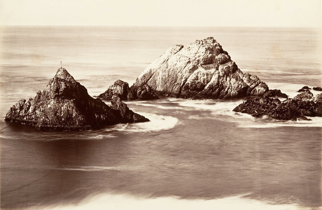 Seal Rocks, 1868-69, trykt ca. 1876. av Carleton Emmons Watkins