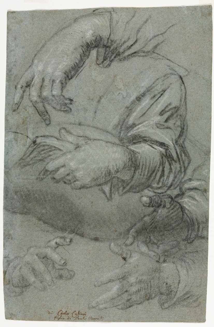 Studier av Hands recto, ca. 1586. av Carletto Caliari