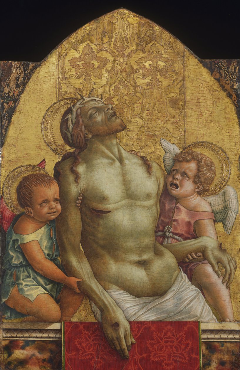 Dead Christ Supported by Two Angels av Carlo Crivelli