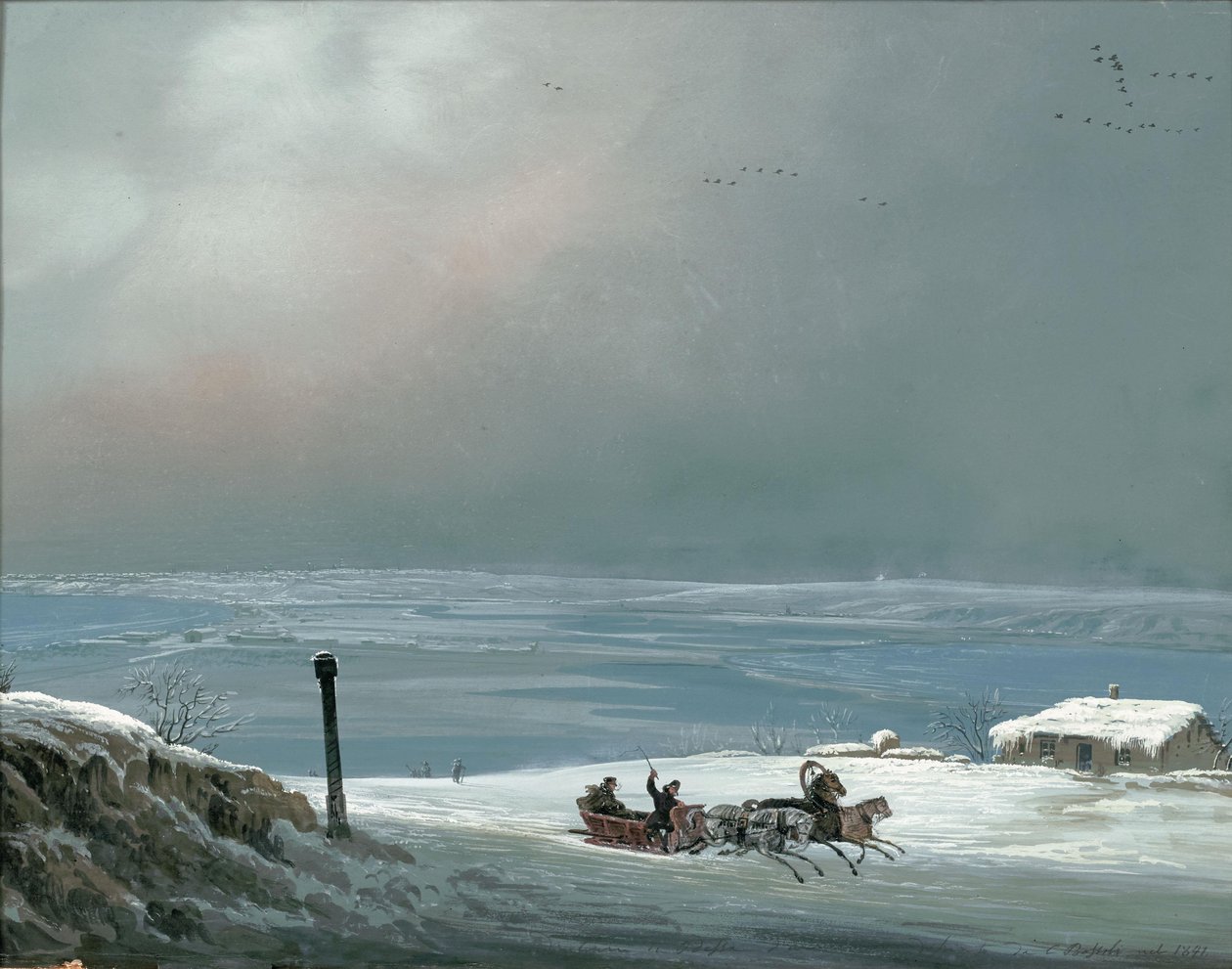Odessa-omgivelser om vinteren, 1841. av Carlo Bossoli