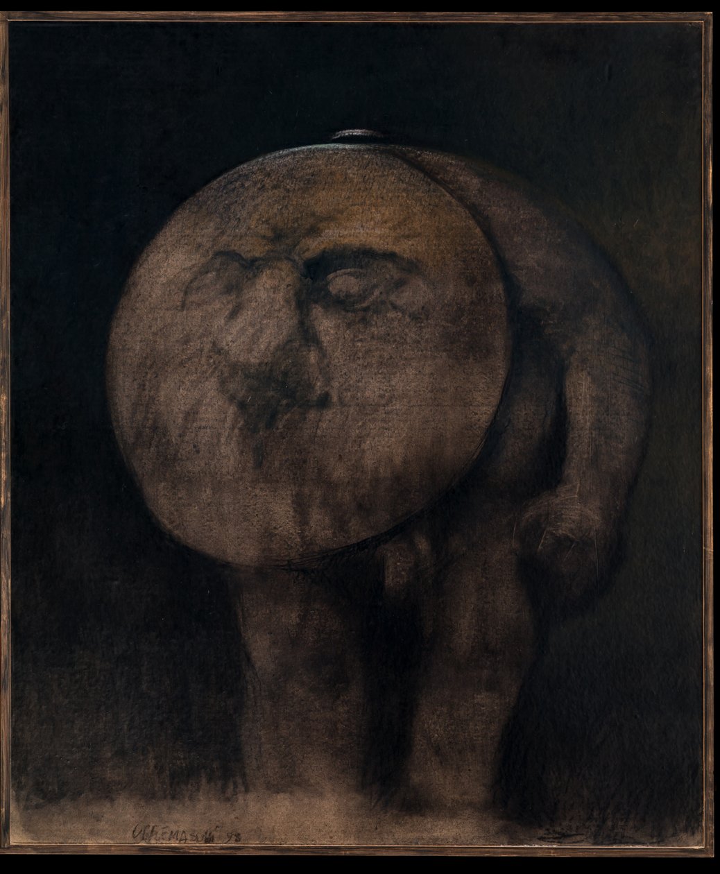 Monos (olje på papp) av Carlo Cremaschi