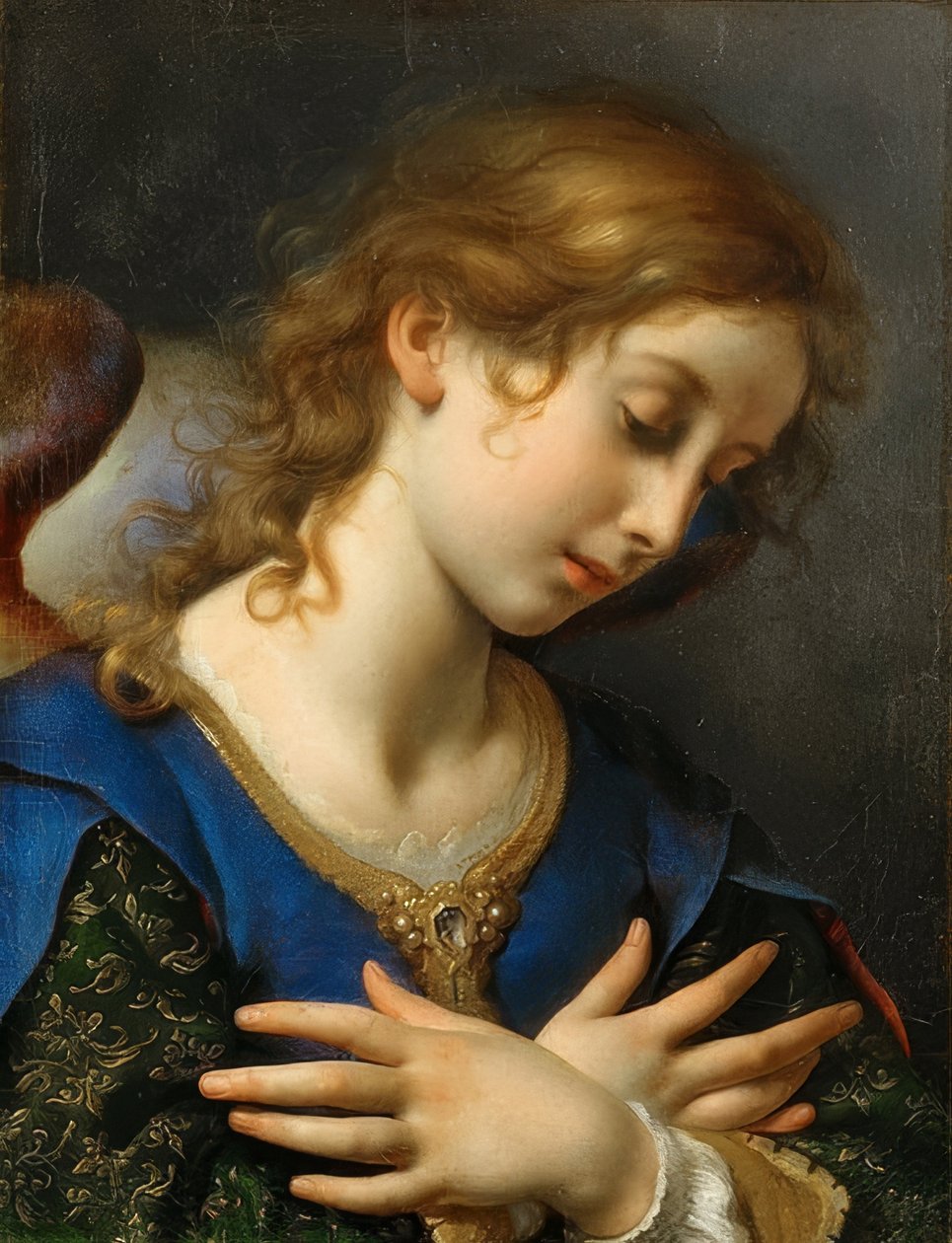 Bebudelsens engel. Rundt 1653 av Carlo Dolci