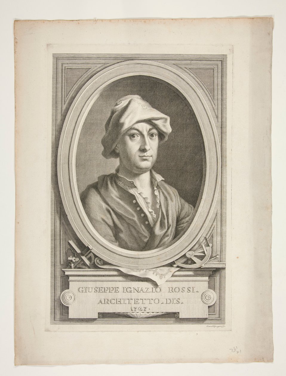 Portrett av Giuseppe Ignazio Rossi av Carlo Gregori