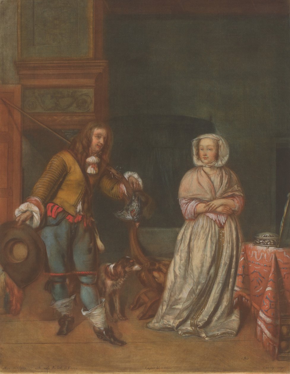Huntsman Visiting a Lady, 17831786. av Carlo Lasinio