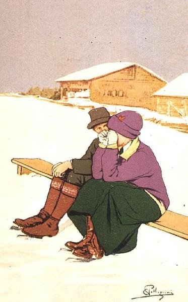 The Crying Skater (farge litho) av Carlo Pellegrini