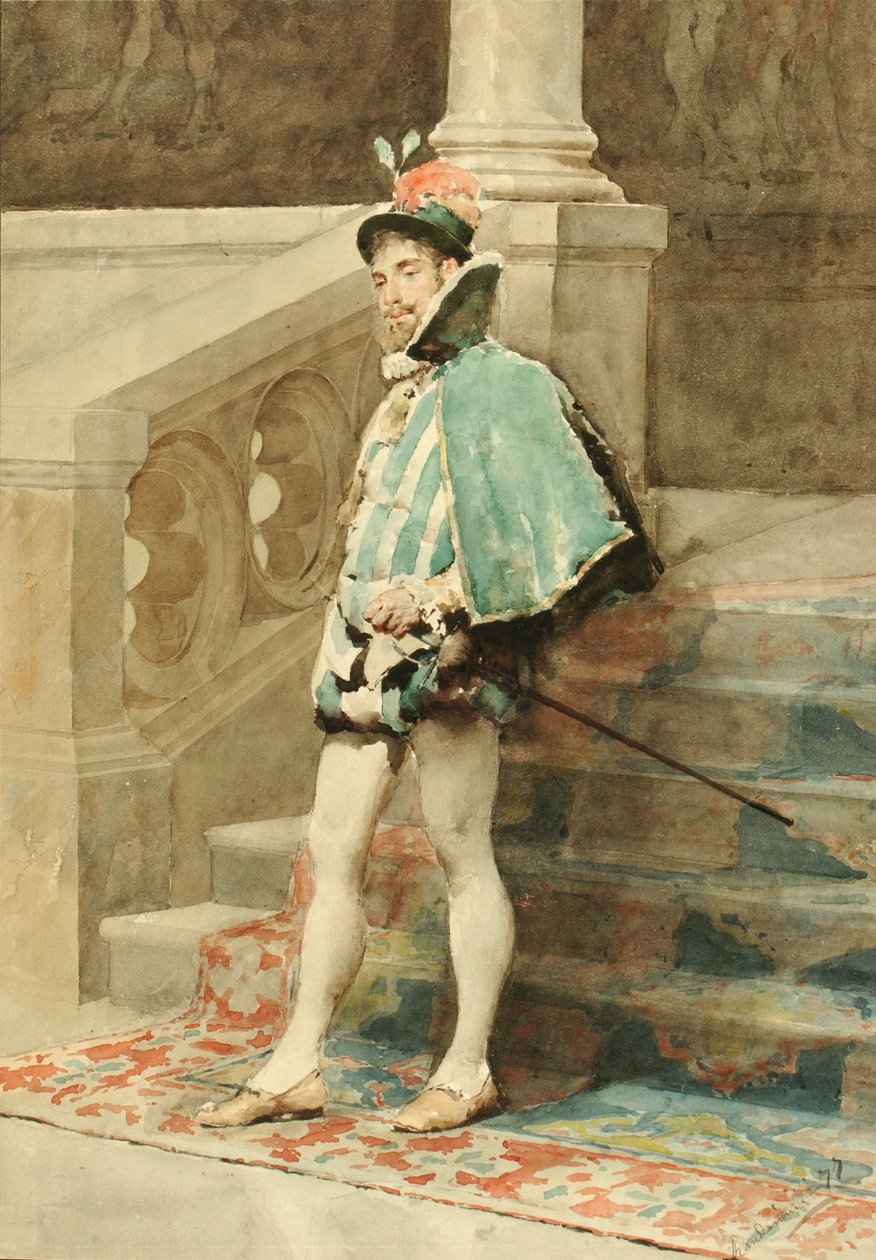 Studie av en hoffmann, 1877. av Carlo Randanini