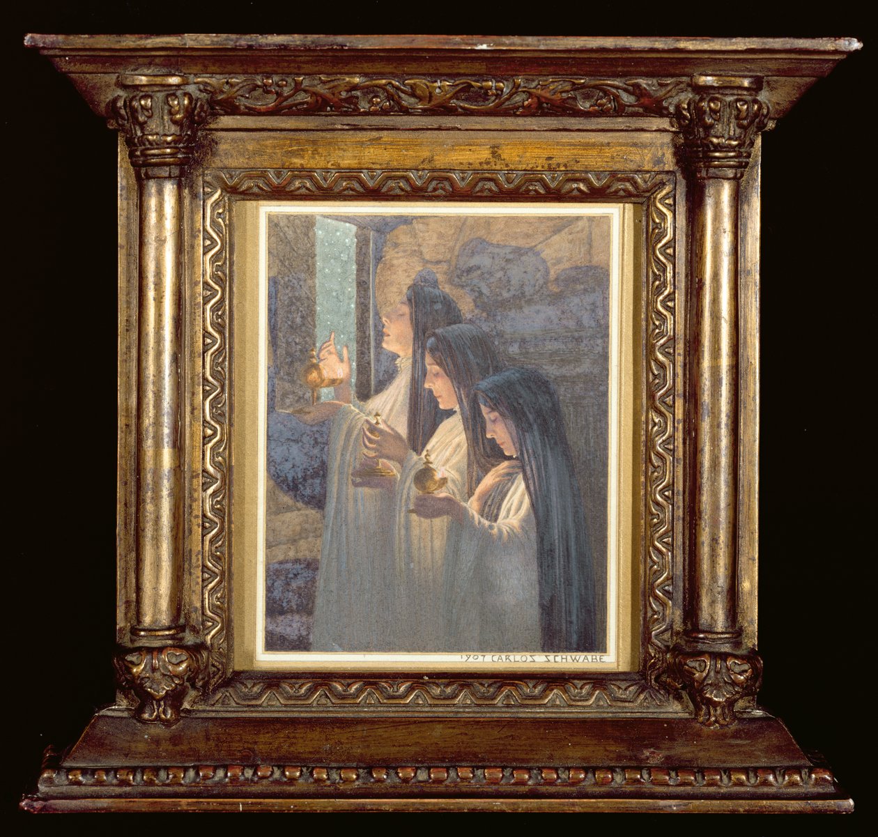 Tre vise jomfruer, 1907 av Carlos Schwabe