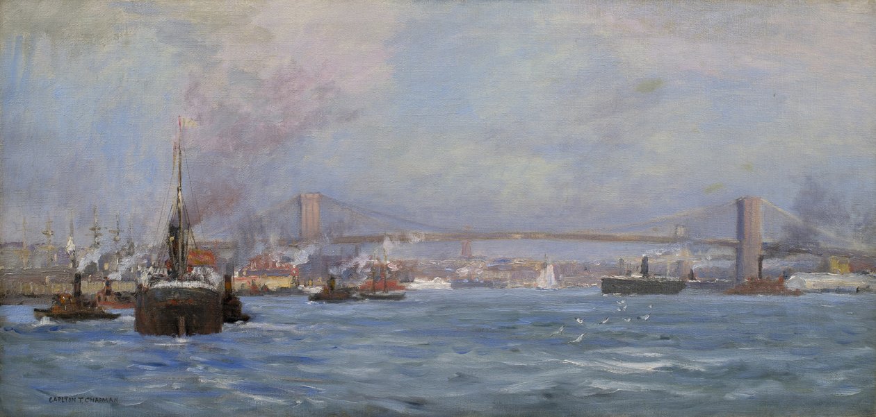 East River, NYC, 1904 av Carlton Theodore Chapman