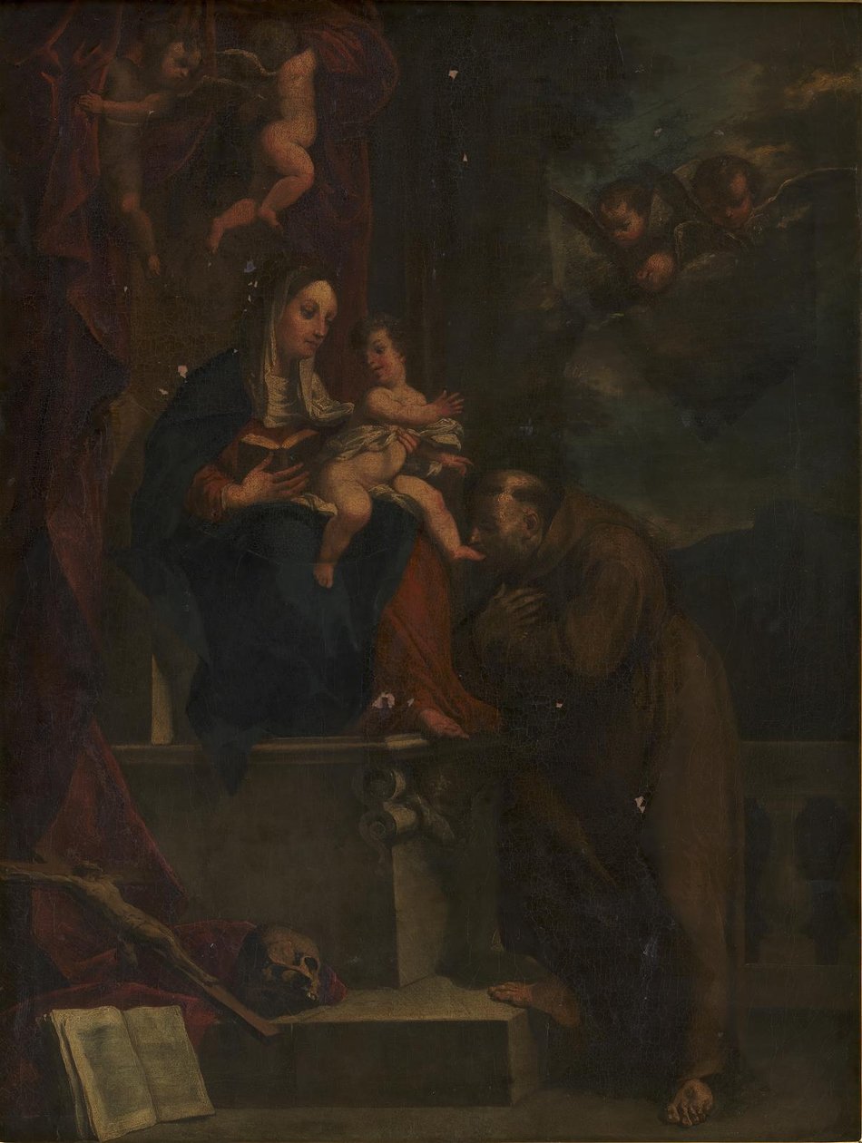 Maria, Jesus og den hellige Frans av Carracci