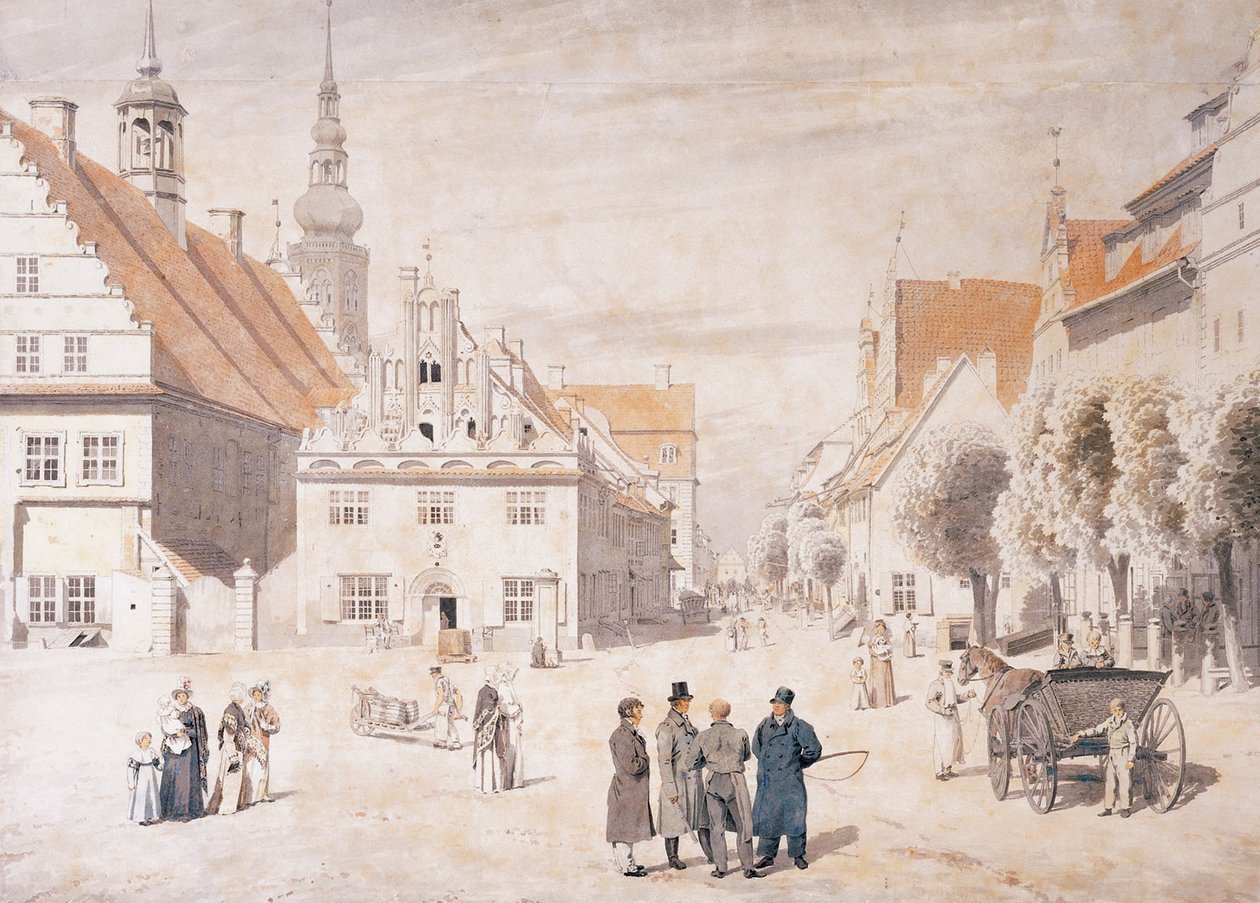 Greifswald -markedet av Caspar David Friedrich